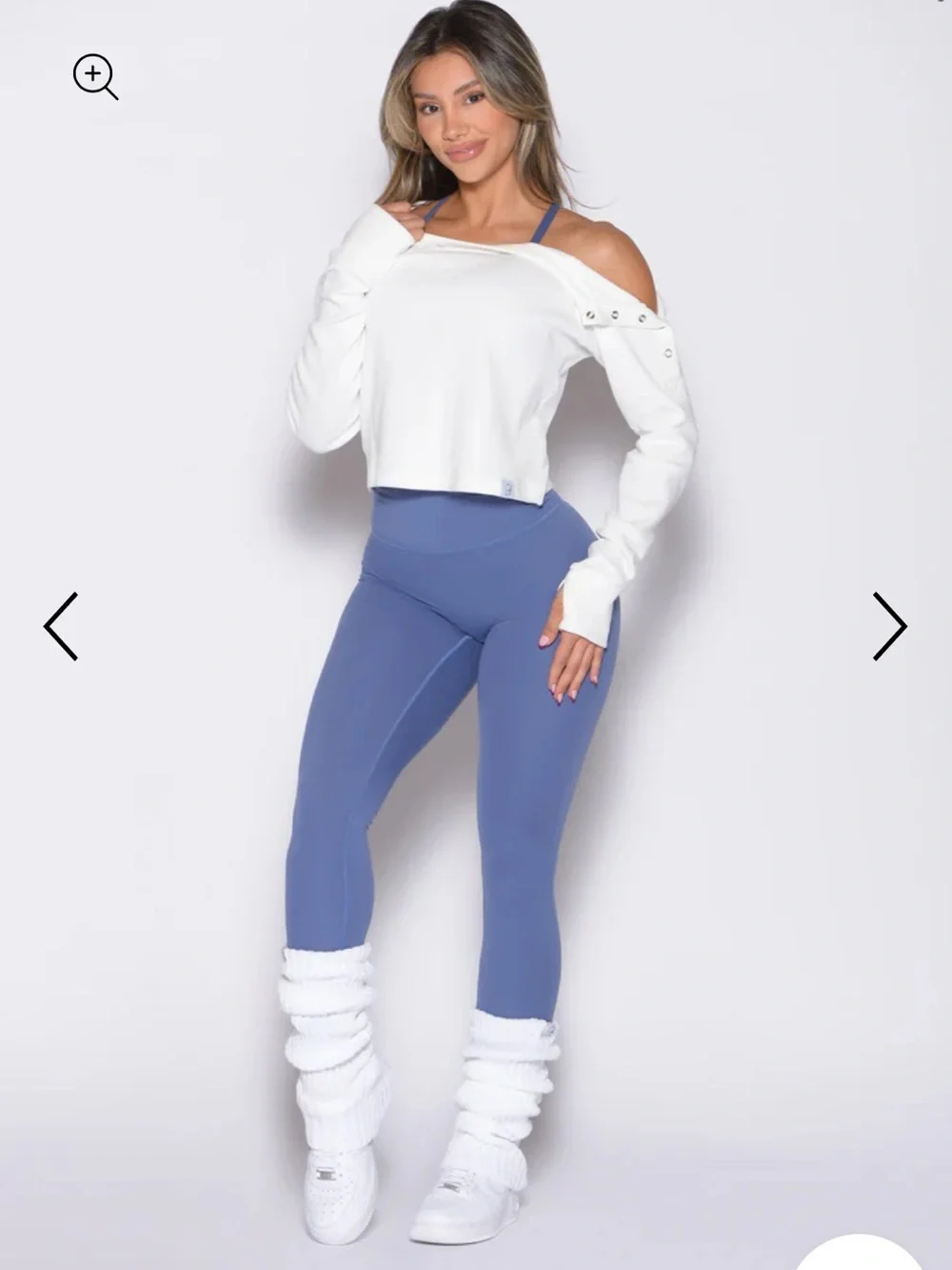 NEW! Bombshell Sportswear White Scrunch Leg Warmer socks